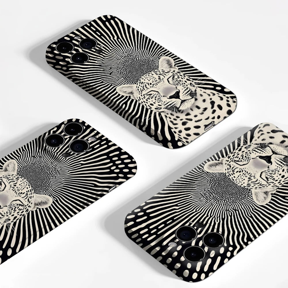 Psychedelic Leopard Phone Case for Magnetic Phone Case for IPhone 17 16 15 14 13 Pro Max Plus Single Double-layer Tough Case