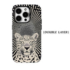 Psychedelic Leopard Phone Case for Magnetic Phone Case for IPhone 17 16 15 14 13 Pro Max Plus Single Double-layer Tough Case