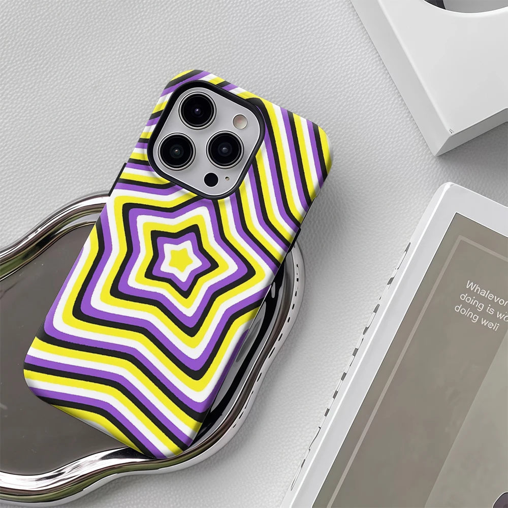Psychedelic Star Phone Case for Magnetic Phone Case for IPhone 17 16 15 14 13 Pro Max Plus Single Double-layer Tough Case