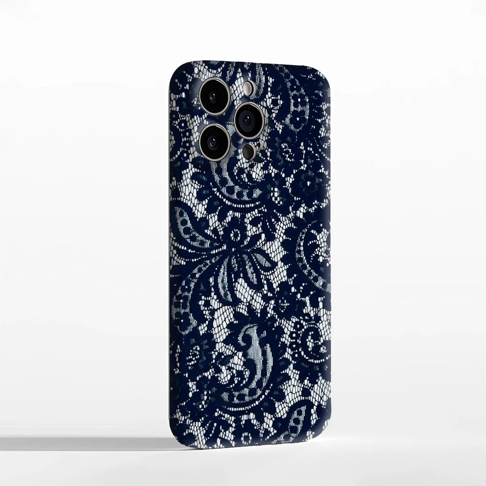 Black Lace Phone Case for Magnetic Phone Case for IPhone 17 16 15 14 13 Pro Max Plus Single Double-layer Tough Case