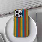 Rainbow Striped Pattern Retro Phone Case for Magnetic Phone Case for IPhone 17 16 15 14 13 Pro Max Plus Single Double-layer Case