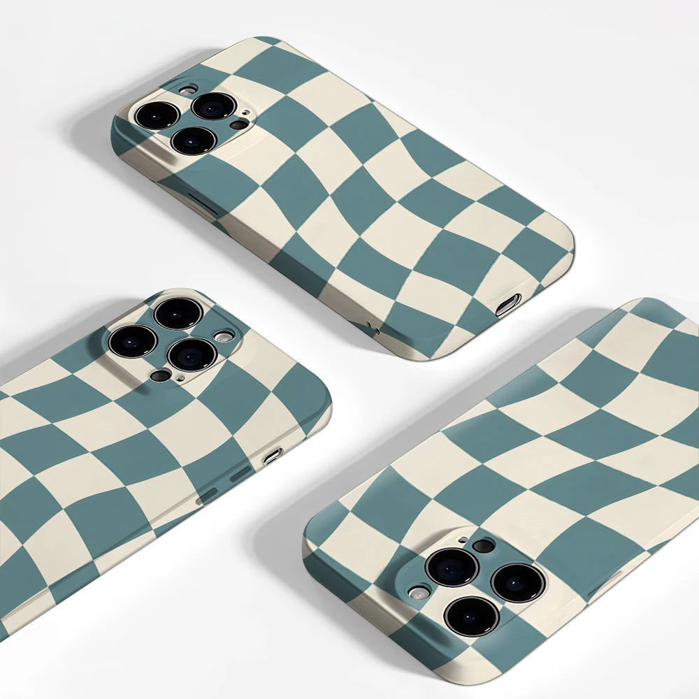 Wavy Checks IPhone17 Must-Haves Phone Case for IPhone 17 16 15 14 13 12 11 Pro Max Plus Double-layer Back Cover