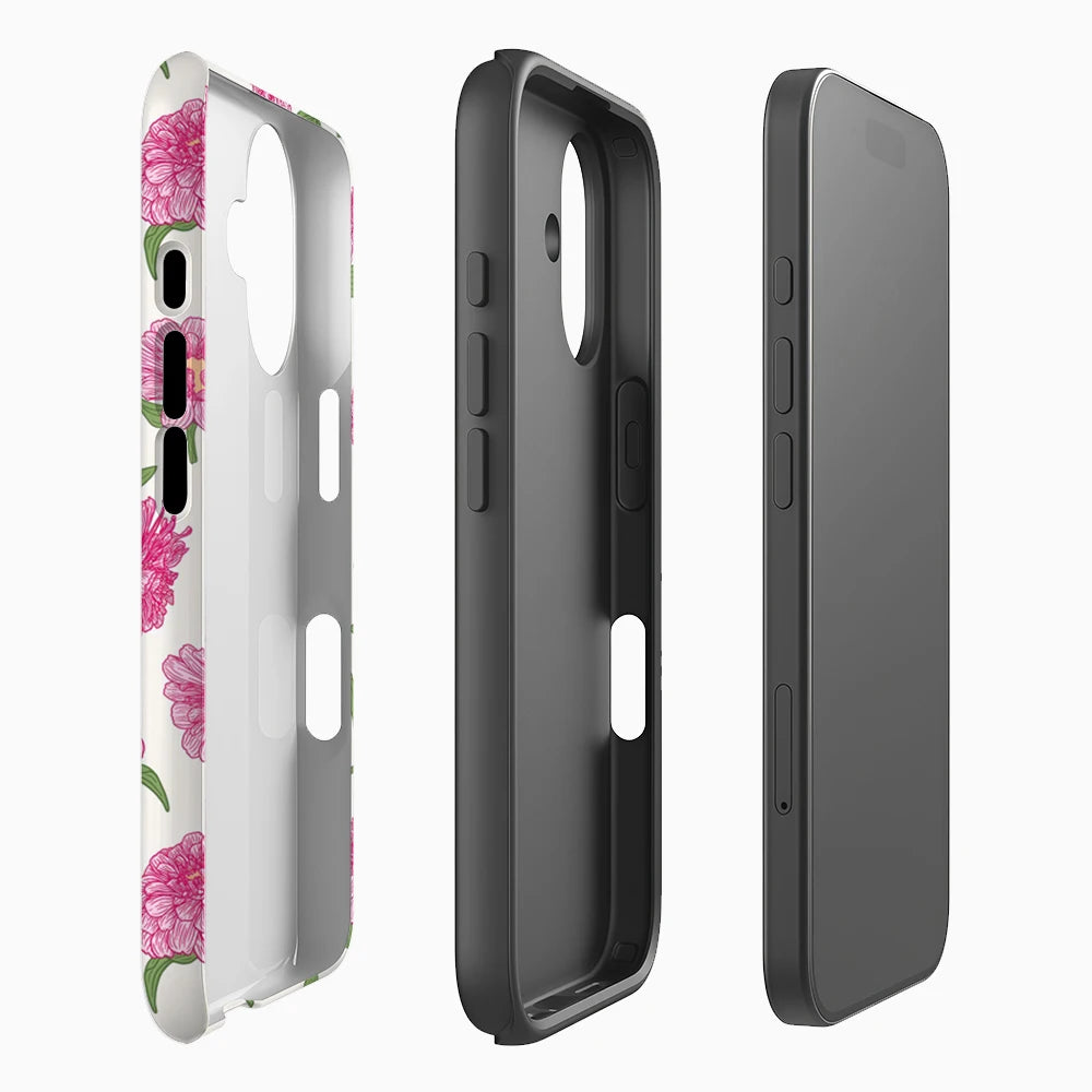 Pink Floral Line Art Phone Case for Magnetic Phone Case for IPhone 17 16 15 14 13 Pro Max Plus Single Double-layer Tough Case Secondary image