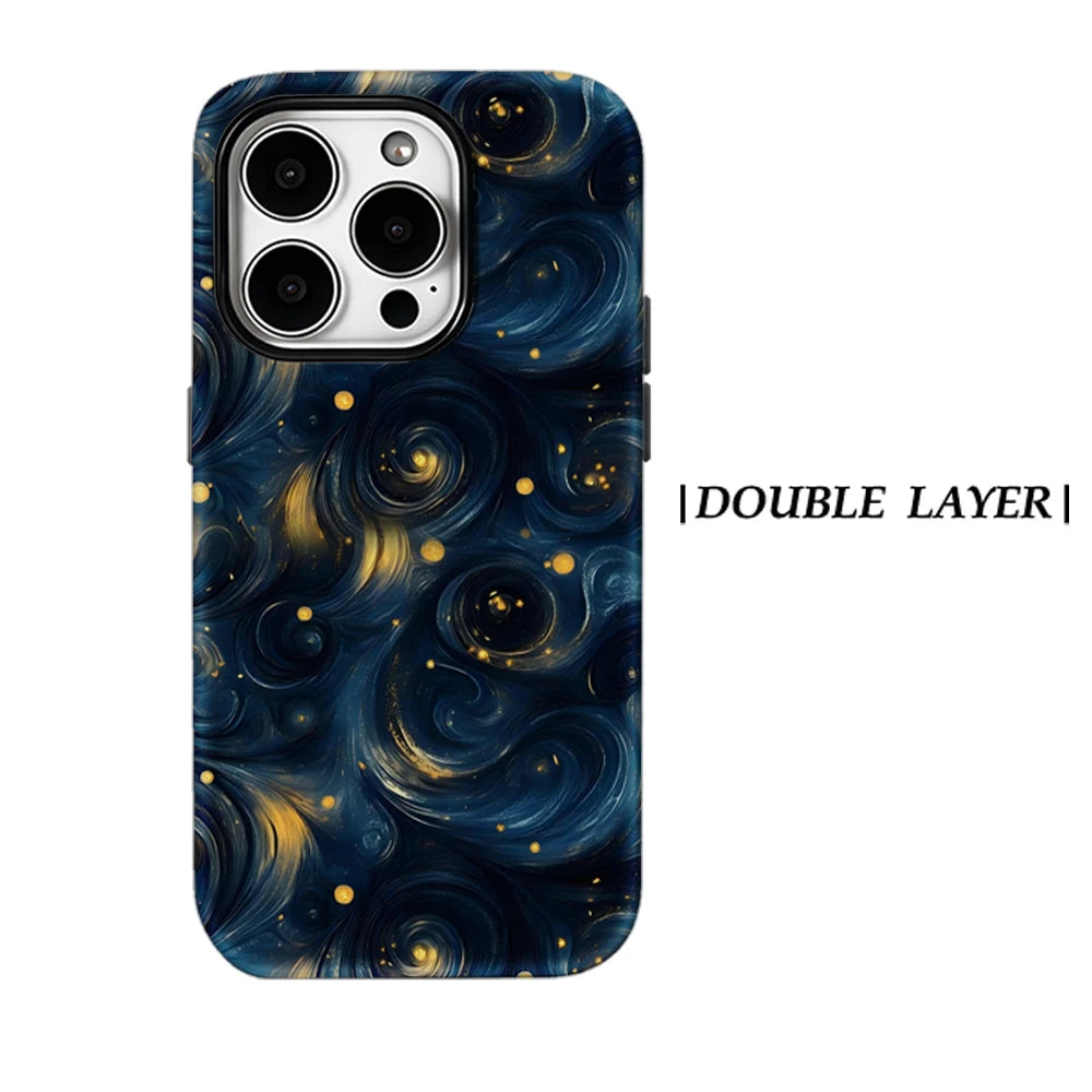 Starry Night Swirl Phone Case for Magnetic Phone Case for IPhone 17 16 15 14 13 Pro Max Plus Single Double-layer Tough Case