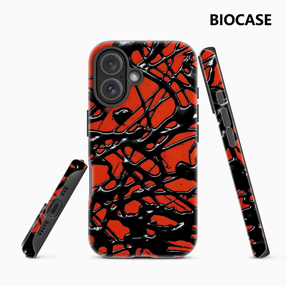 Red & Black Web Phone Case for Magnetic Phone Case for IPhone 17 16 15 14 13 Pro Max Plus Single Double-layer Tough Case