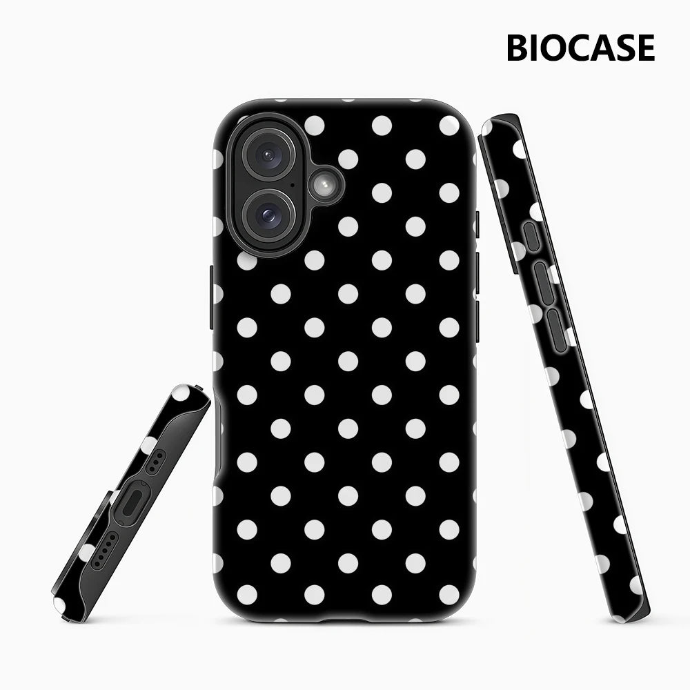 Black and White Polka Dots IPhone17 Must-Haves Phone Case for IPhone 17 16 15 14 13 12 Pro Max Plus Double-layer Back Cover Main image