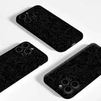 Black Floral Line Phone Case for Magnetic Phone Case for IPhone 17 16 15 14 13 Pro Max Plus Single Double-layer Tough Case
