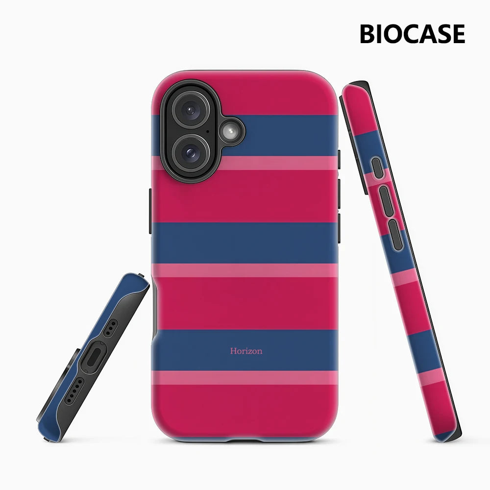 Pink Blue Striped Summer Phone Case for Magnetic Phone Case for IPhone 17 16 15 14 Pro Max Plus Single Double-layer Tough Case Main image