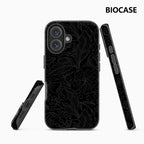 Black Floral Line Phone Case for Magnetic Phone Case for IPhone 17 16 15 14 13 Pro Max Plus Single Double-layer Tough Case
