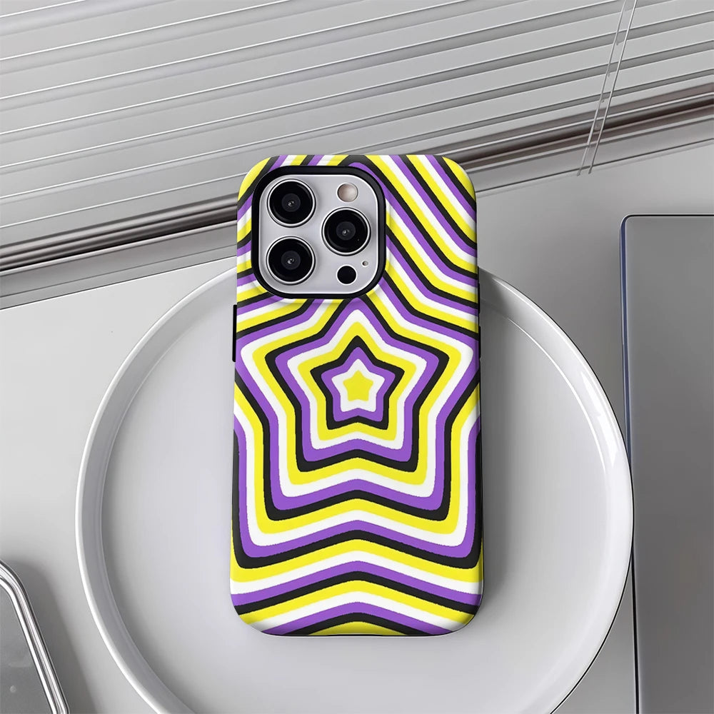 Psychedelic Star Phone Case for Magnetic Phone Case for IPhone 17 16 15 14 13 Pro Max Plus Single Double-layer Tough Case