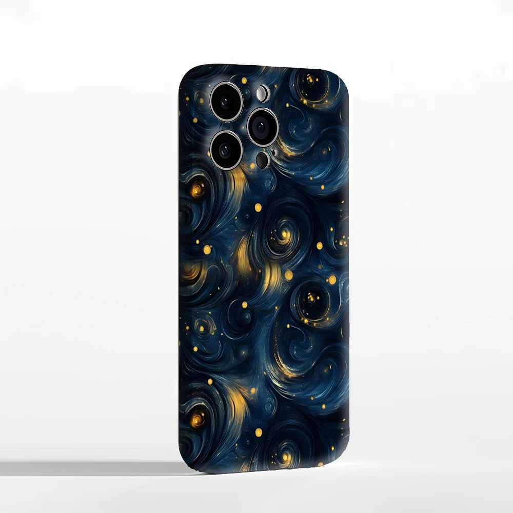 Starry Night Swirl Phone Case for Magnetic Phone Case for IPhone 17 16 15 14 13 Pro Max Plus Single Double-layer Tough Case
