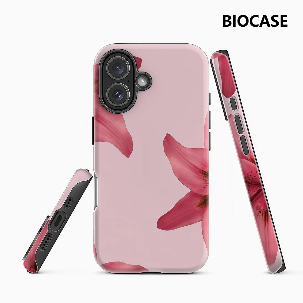 Pink Hibiscus Phone Case for Magnetic Phone Case for IPhone 17 16 15 14 13 Pro Max Plus Single Double-layer Tough Case Main image