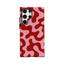 Artistic Red & Pink Fluid Pattern Phone Case for Samsung Galaxy S25 Ultra S24 S23 Ultra Plus Glossy Double-layer Back Cover