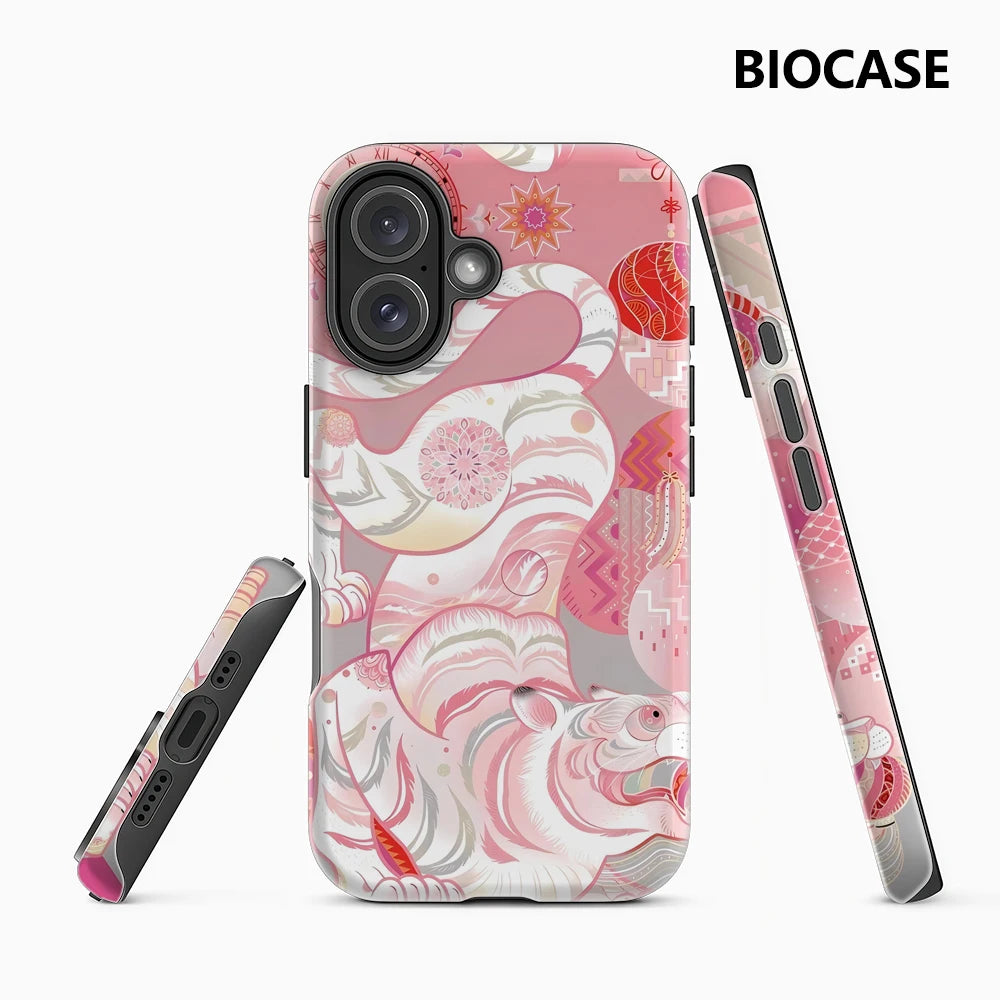 Pink Tiger Fantasy Phone Case for Magnetic Phone Case for IPhone 17 16 15 14 13 Pro Max Plus Single Double-layer Tough Case Main image