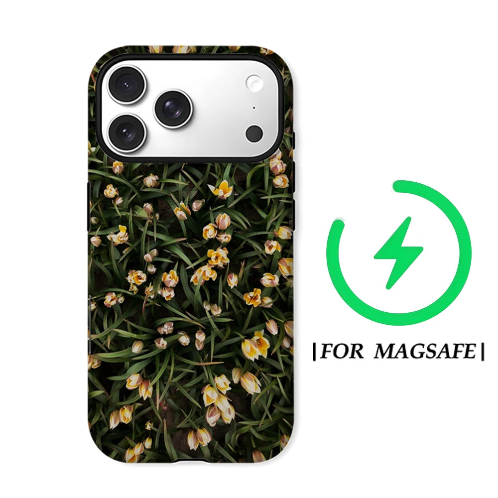 Yellow Tulip Field Phone Case for Magnetic Phone Case for IPhone 17 16 15 14 13 Pro Max Plus Single Double-layer Tough Case