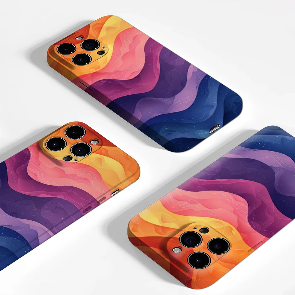 Rainbow Waves Phone Case for Magnetic Phone Case for IPhone 17 16 15 14 13 Pro Max Plus Single Double-layer Tough Case